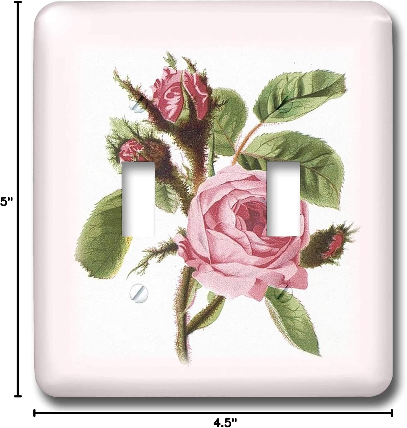 3dRose lsp_44839_2 Double Toggle Switch with Victoria Pink Rose