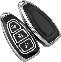 Misuiye Ford Key Fob Cover for Focus, Fiesta, Galaxy, Fusion, Mondeo, C-Max, S-Max (MK2-5), Kuga, Ecosport, 3 Button TPU Black