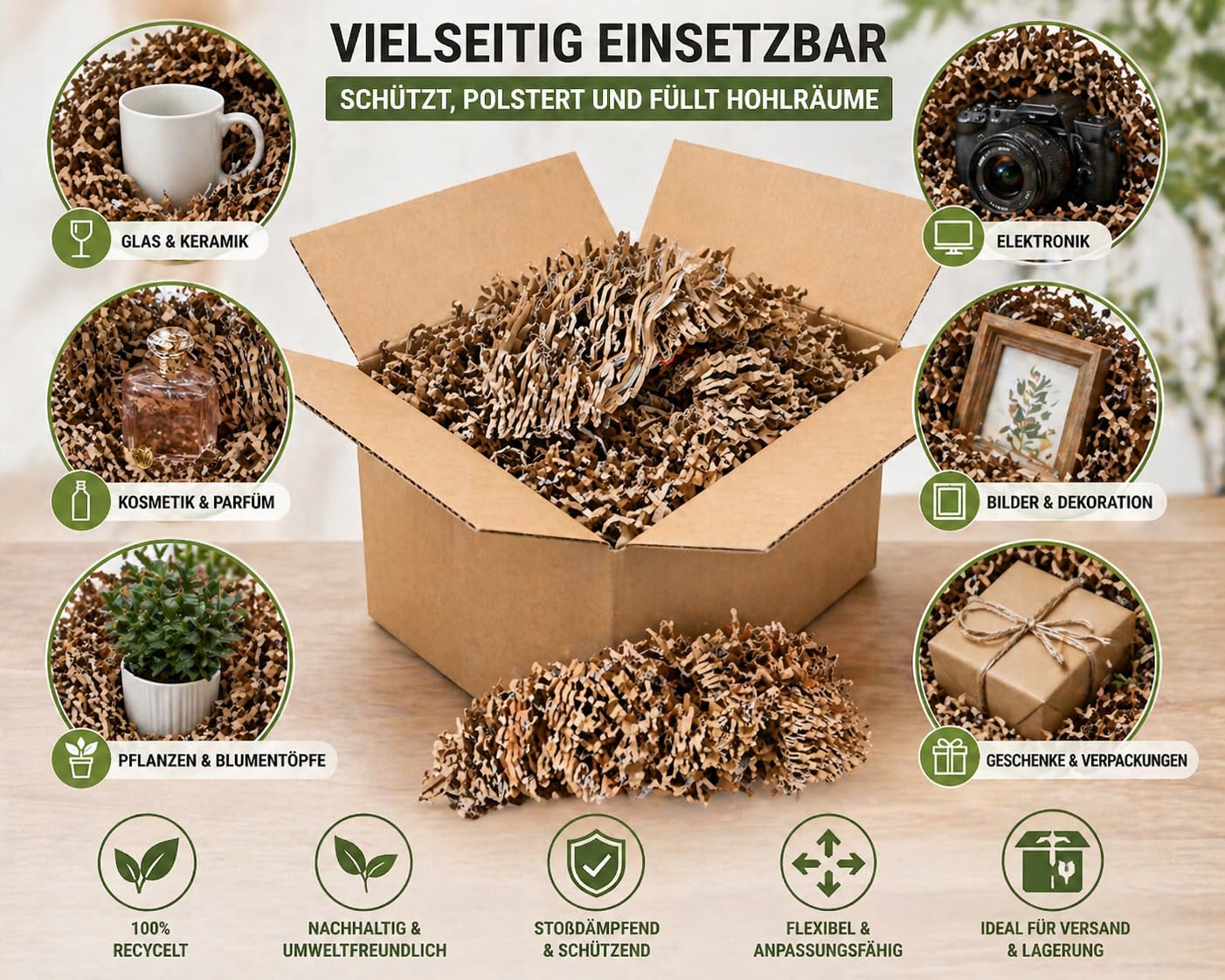 Matériau de remplissage en carton - Matériau d'emballage durable (108 l)