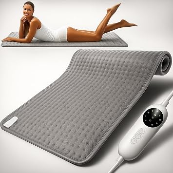 Heated Throw Blanket - 20"x40" Extra Large Heating Pad for Back Pain & Cramps Relief, 10 Heat Modes & 3 Timer Settings, Machine Washable, Electric Throw