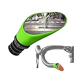Sprintech Swiss-Made Convex Chrome-Plated Bike Mirror for Drop Bars - Hand-Finished, Adjustable, Reflective Surface, Durable ABS Housing, Universal Fit for Enhanced Rear Visibility (Green, Single)