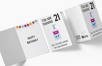 Karto Funny 21st Birthday Card for Men Women - Large 5.5x8.5 inch 21 Years Old Birthday Cards for Him Her - Covid