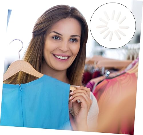 Miniatura 8 de Cabilock 300 piezas de goma de la manga de alambre de la suspensión de alambre protector de la ropa percha blanco multiusos suspensión de metal tubo