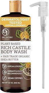 Dr. Jacobs Naturals Castile Body Wash Shea Butter, with Pump, 32 oz