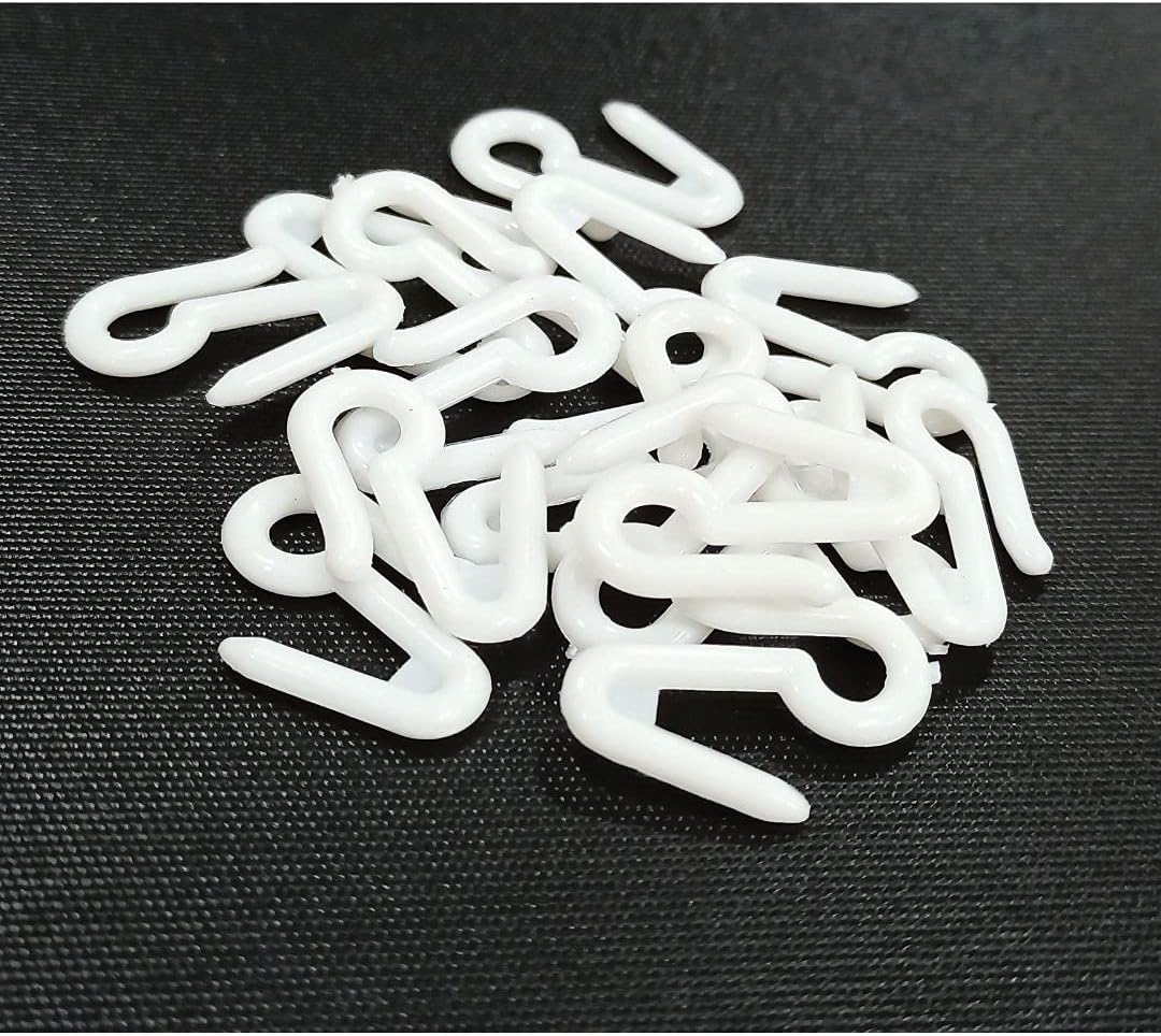 FAPBADRI Plastic Hook for Curtain Channel/Curtain Track, Material - Plastic, 50 Pieces