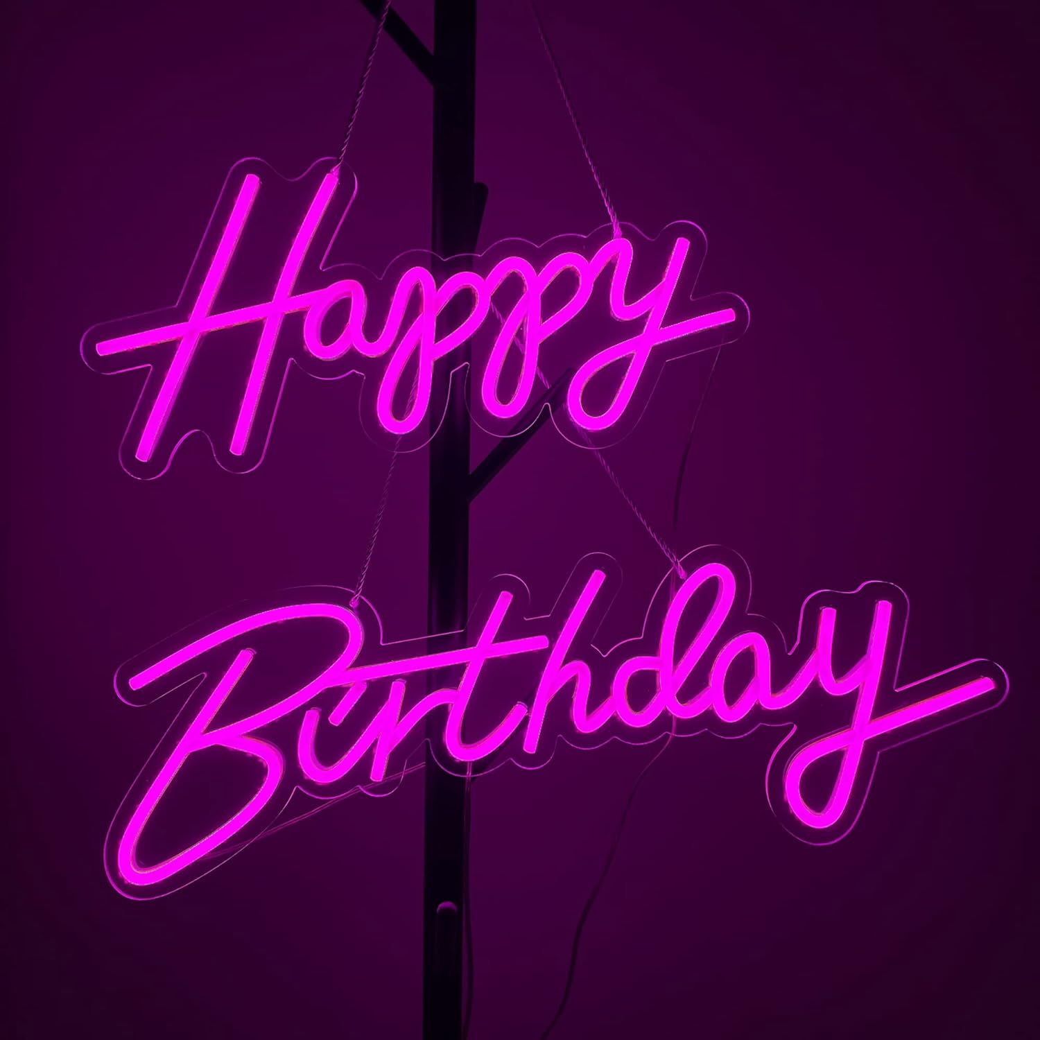 37x8 inch Happy Birthday Neon Sign Art Wall Lights for Beer Bar Club Bedroom Hotel Pub Cafe Wedding Birthday Party Gifts_Pink