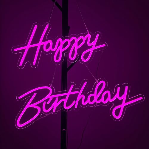 Letrero de neón de 37 x 8 pulgadas para decoración de fiesta de cumpleaños, para cerveza, bar, club, dormitorio, hotel, pub, cafetería, boda, fiesta