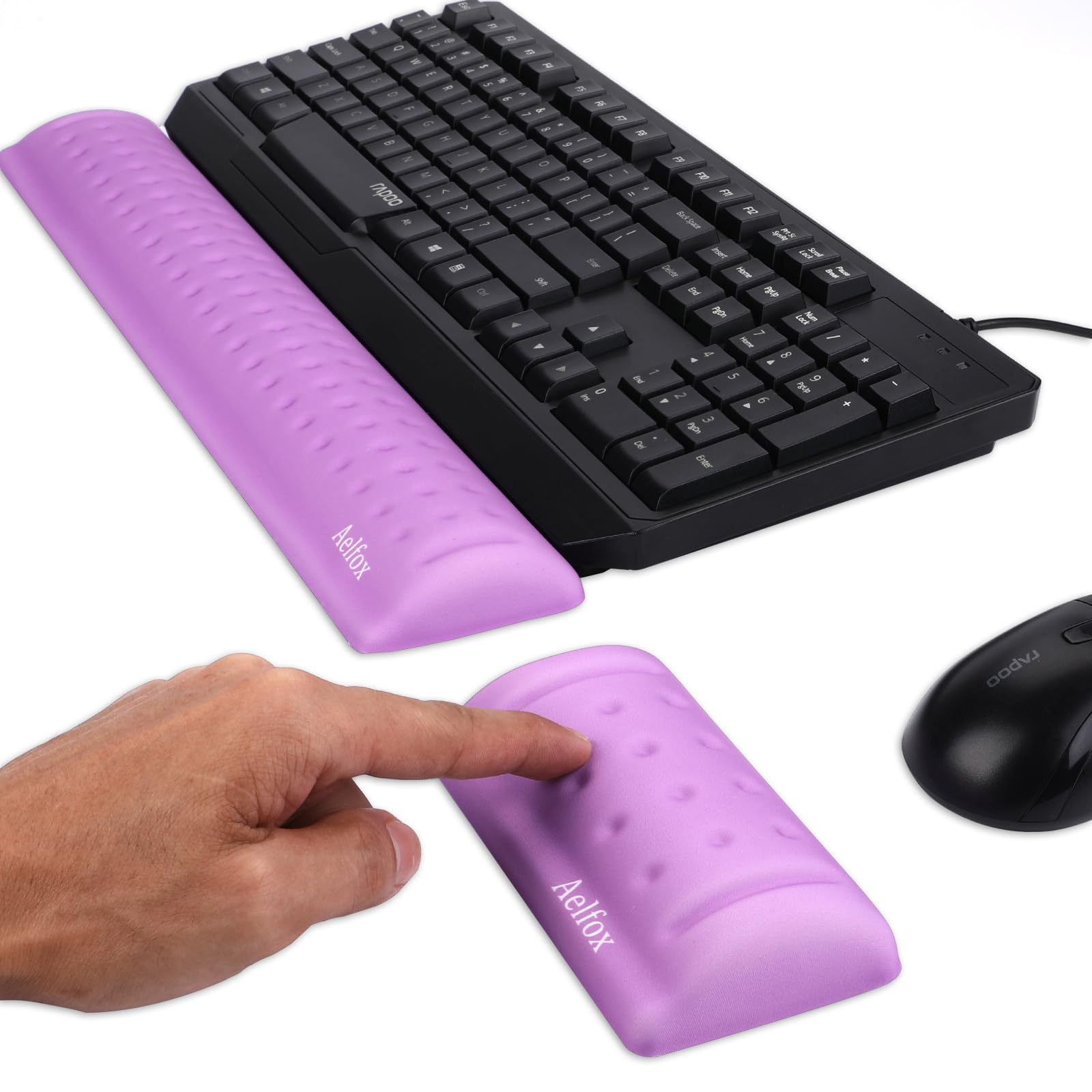 Keyboard Wrist Rest & Mouse Wrist Rest Set, Memory Foam Ergonomic Wrist Pad for Computer Keyboard Laptop Wrist Support, Arm Rest for Desk Accessories