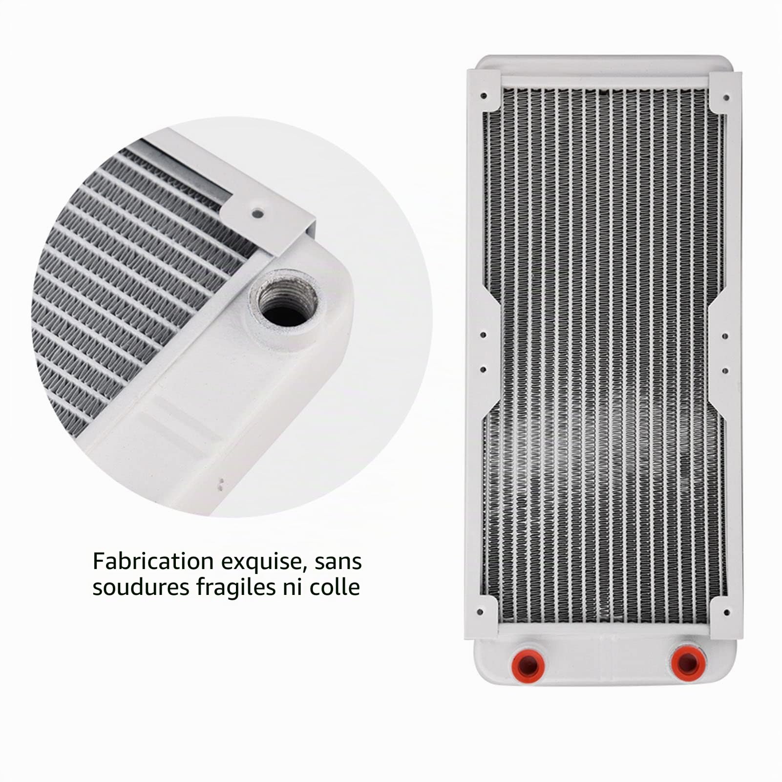 KIMISS Radiateur de Refroidissement par Eau en Aluminium - Dissipateur de Chaleur Blanc pour Ordinateur (240mm)