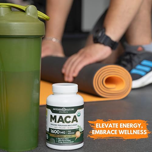 Miniatura 5 de Mother Nature Organics Cápsulas de raíz de maca de 1600 mg  Pastillas de raíz de maca 100% orgánicas certificadas por USDA para mujeres y hombres