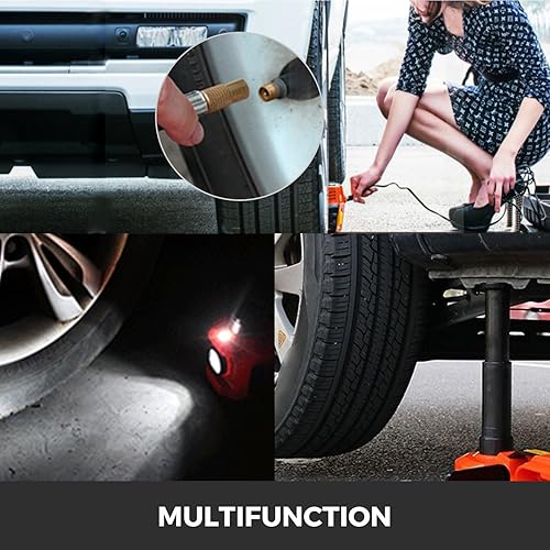 Miniatura 5 de Gato hidráulico eléctrico para automóvil de 3 toneladas con bomba de inflado de neumáticos, llave eléctrica, elevador de gato de piso de automóvil