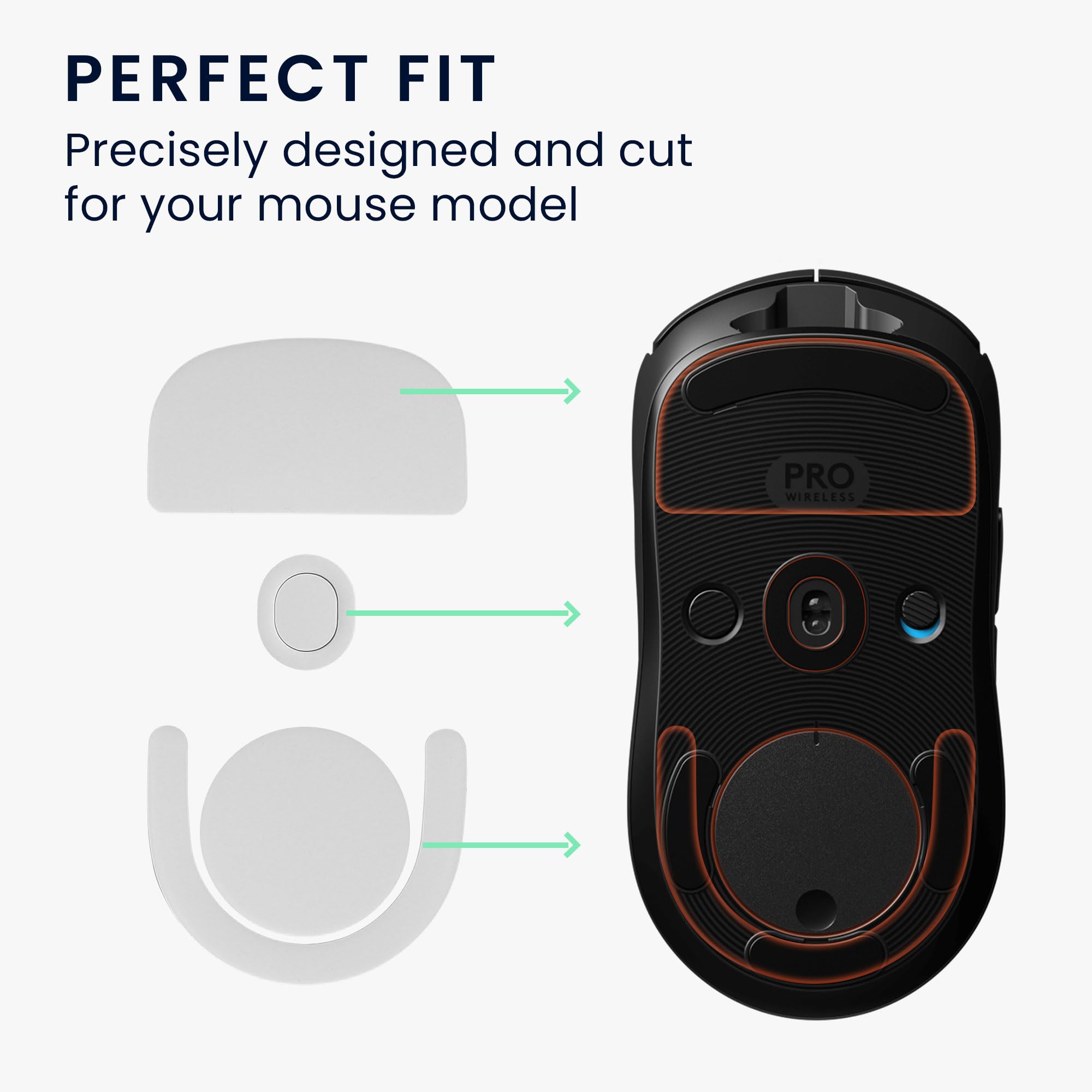 Kwmobile Set Piedini Di Ricambio In Gomma PTFE Per Mouse Logitech MX Anywhere 3 – Maggiore Scorrevolezza E Controllo