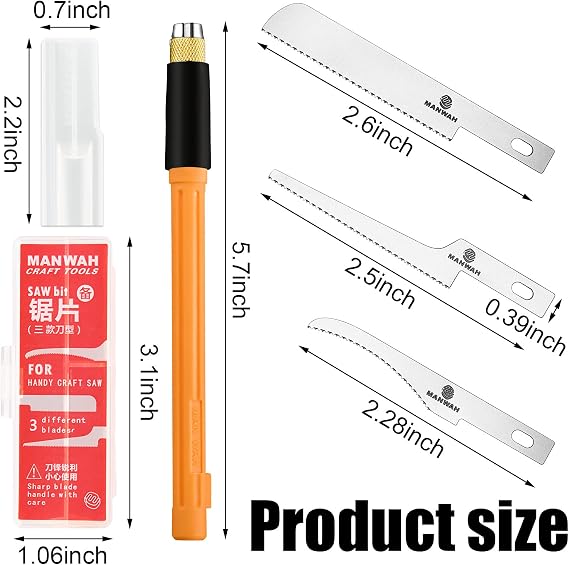 2 Sets Model Craft Hand Hobby Saw Kit Modeling Knife Hacksaw Tool with 1 Set Mini Hand Saw Model Kit and 1 Set Precision Cutter Craft 16 Pcs Blades DIY Razor for Miniatures Handcrafted DIY Models