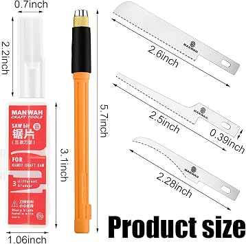 2 Sets Model Craft Hand Hobby Saw Kit Modeling Knife Hacksaw Tool with 1 Set Mini Hand Saw Model Kit and 1 Set Precision Cutter Craft 16 Pcs Blades DIY Razor for Miniatures Handcrafted DIY Models