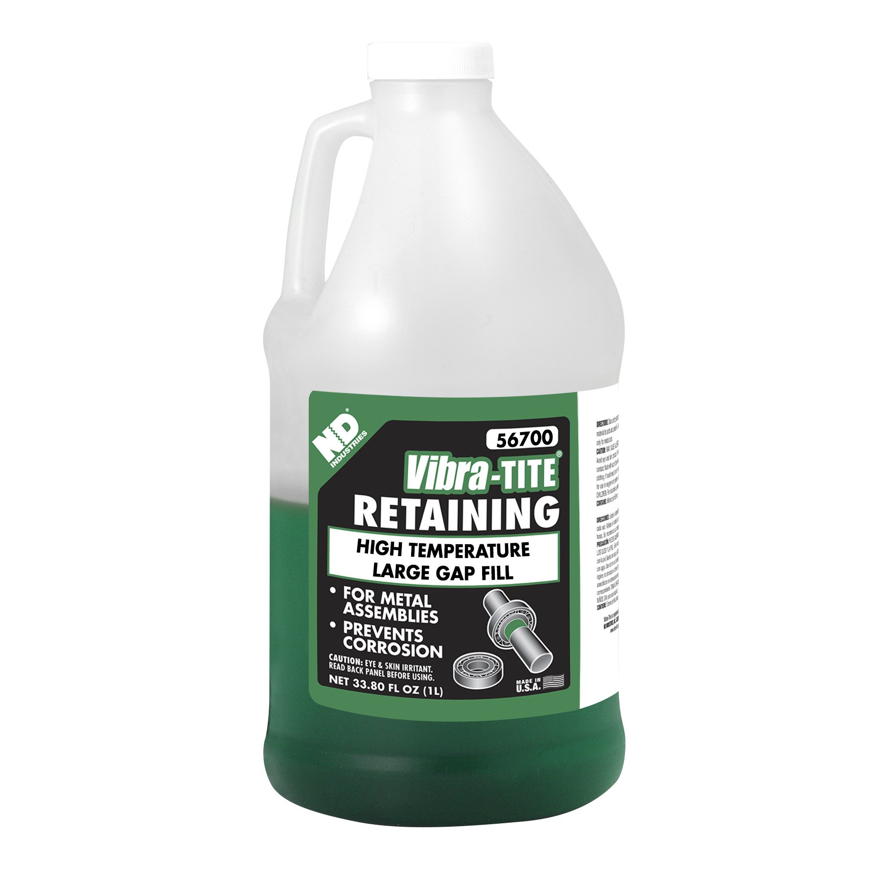 Vibra-TITE 567 High Temperature Retaining Compound, 1 Liter Jug, Green