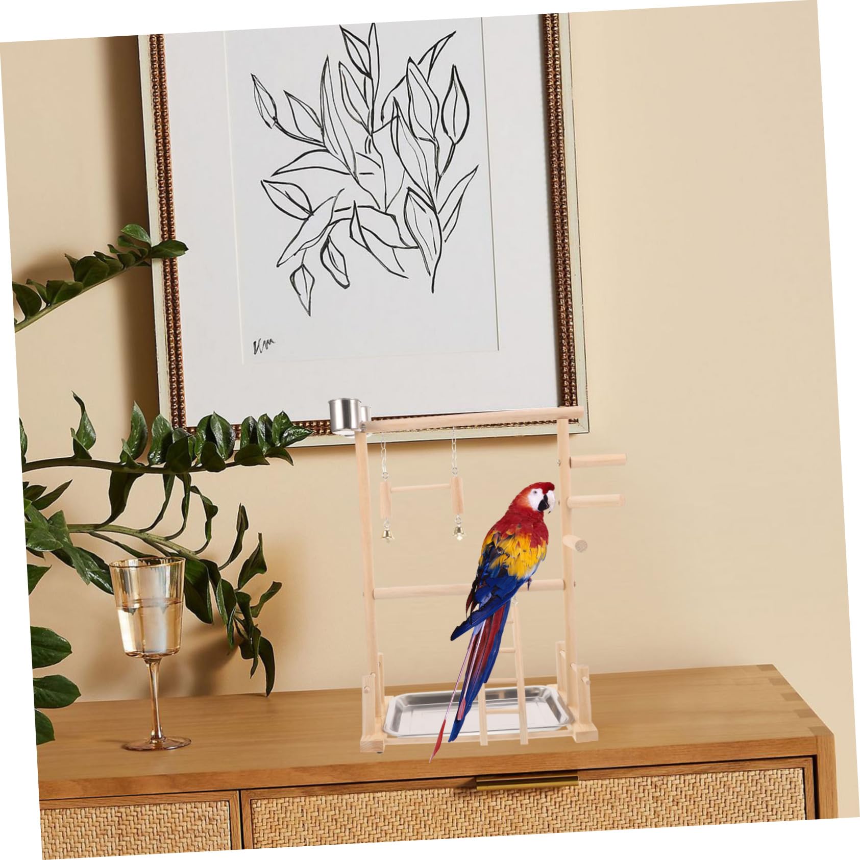 BESPORTBLE 1juego Perchero para Aves Área De Interactiva para Periquitos y Aves Pequeñas Soporte Estable y Seguro para Entrenamiento y Diversión Casa