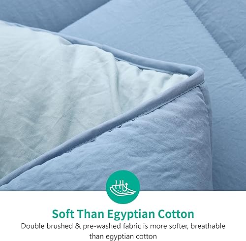 Miniatura 4 de APSMILE Relleno de edredón alternativo de plumón  Edredón de cama matrimonial Queen para todas las estaciones  Edredón reversible acolchado mixto de