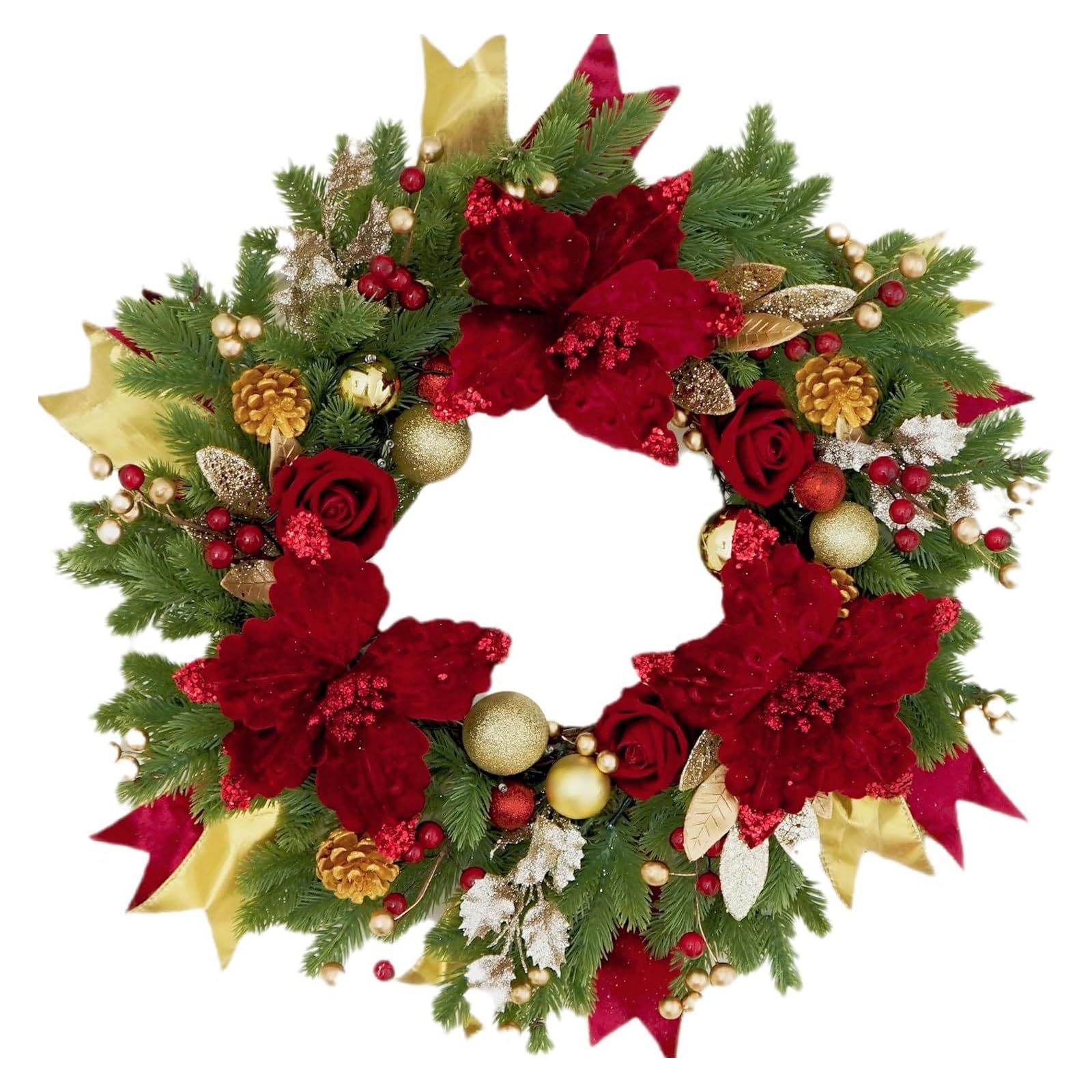 18/22/26 Zoll Große Weihnachtskränze (für Haustüren), Realistische Künstliche Tannenzapfenkränze, Perfekt For Hauseingänge, Wände, Fenster, Treppenhäuser(19.7x19.7in)