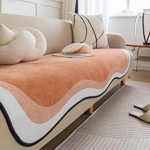 vctops Funda de sofá de lujo en degradado de chenilla, antideslizante, súper suave, funda protectora de muebles, alfombras para sala de estar y