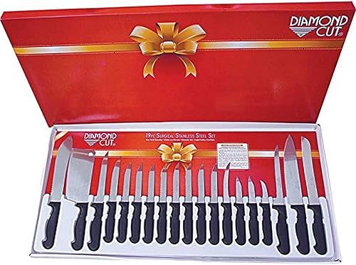 Diamond Cut Juego de cubiertos de 19 piezas, varios tamaños