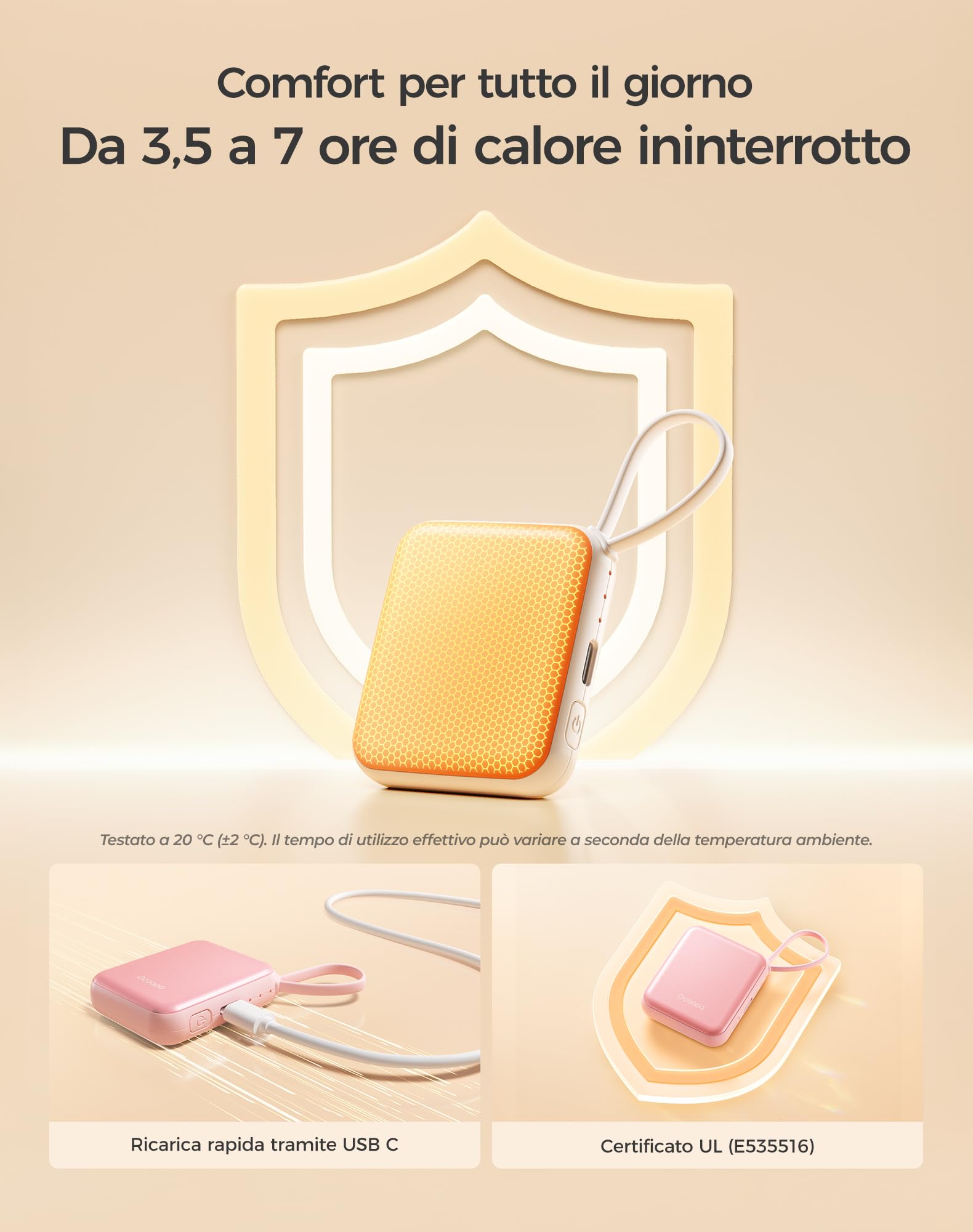 OCOOPA UT5 Nano Scaldamani Elettrico Confezione da due, Tre Livelli di Riscaldamento, Scaldamani Ricaricabile Portatile Scalda mani Tascabili, Regali, Essenziali per il Freddo Invernale in Esterni