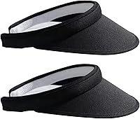 kejea 2 Pack Clip-On Wide Brim Sun Visor Hats for Women Men - UV Protection Golf Beach Tennis Outdoor Caps