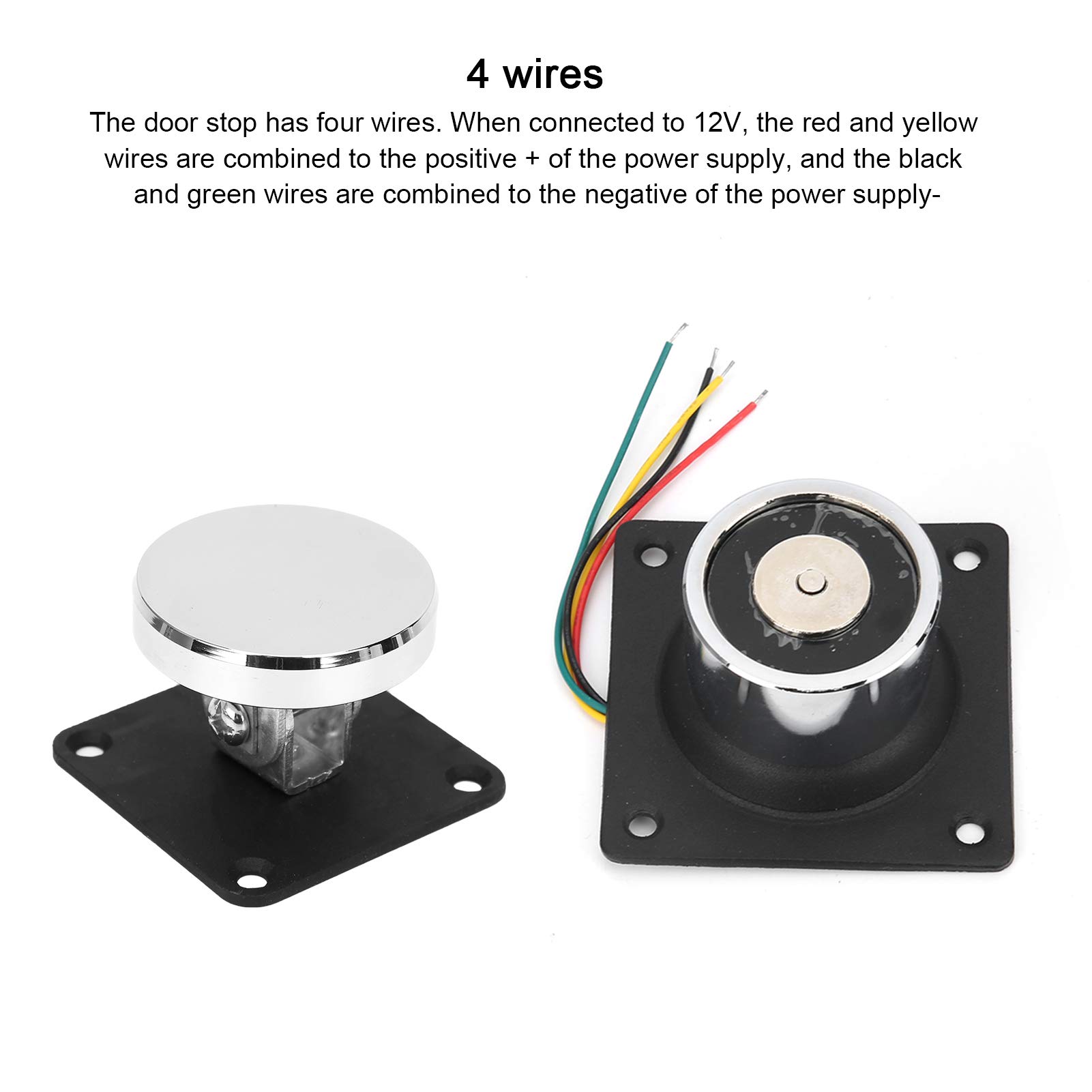 Pongnas Support de Porte Électromagnétique 12V 24V Ventouse Puissante pour Portes en Bois et Fer Butée Coupe Feu Compatible avec