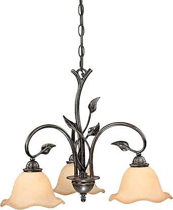VAXCEL Vine 3 Light Black Rustic Chandelier