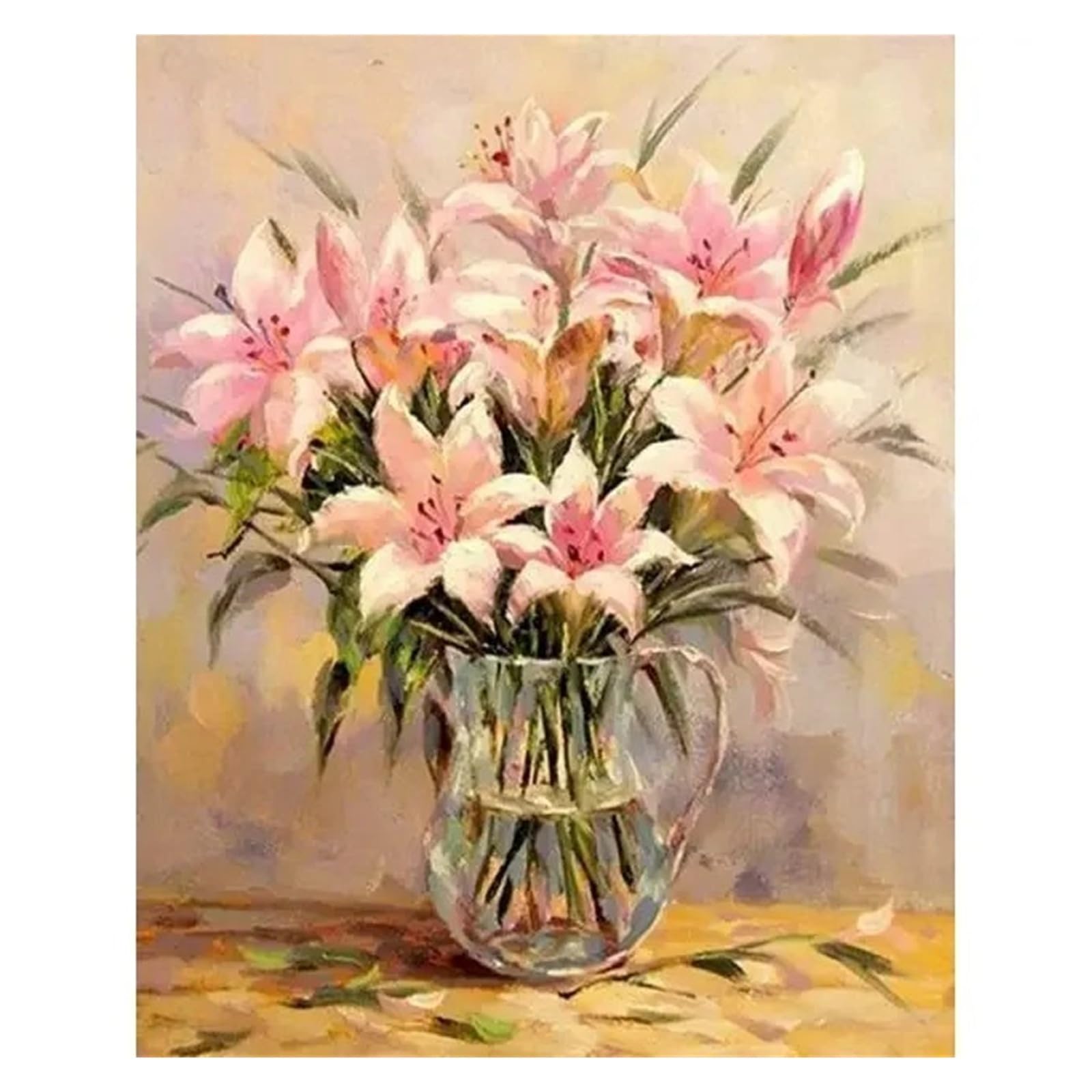 Xenite S Wall Art Canva Print Pink Peony Flower Painting Poster Pot Culture Plant Poster And Print Nordic Pastoral Canva Wall Art Decor Picture Room(,50X70cm)