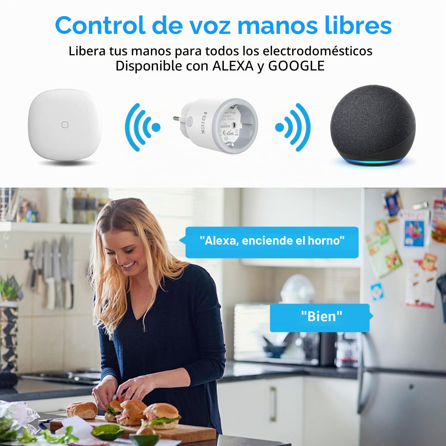 FDTEK Zigbee 3.0 Enchufe Inteligente con Medición de Corriente y Temporizador, Smart Plug 16A con Control Remoto y Monitor de Consumo de Energía, Compatible con Alexa y Google Home, 2 PCS