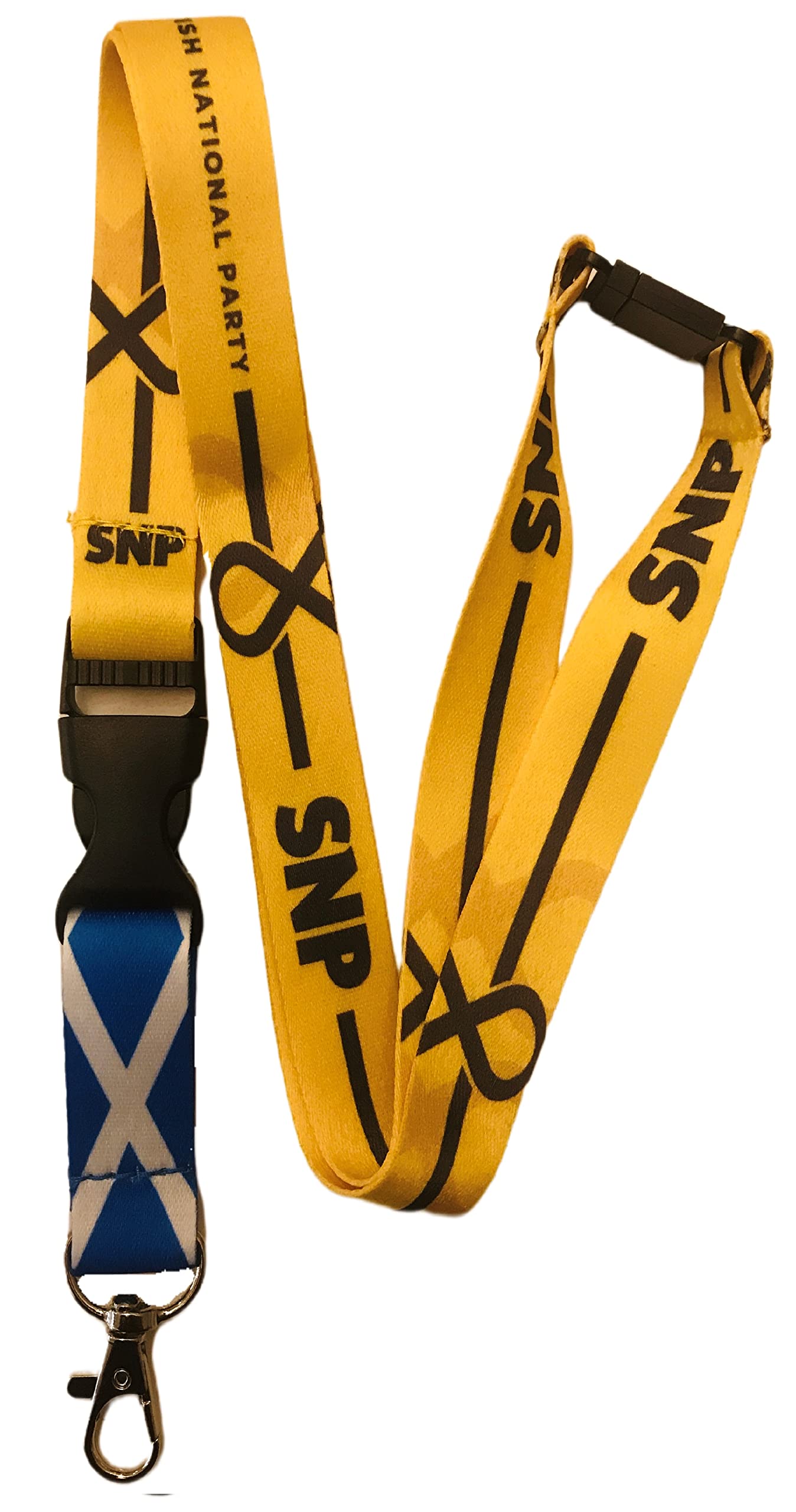 PAC Supplies Global 20MM Political Neck Lanyard With Safety Breakaway & Detachable Buckle Clip (Scottish National Party, 5 Lanyards)