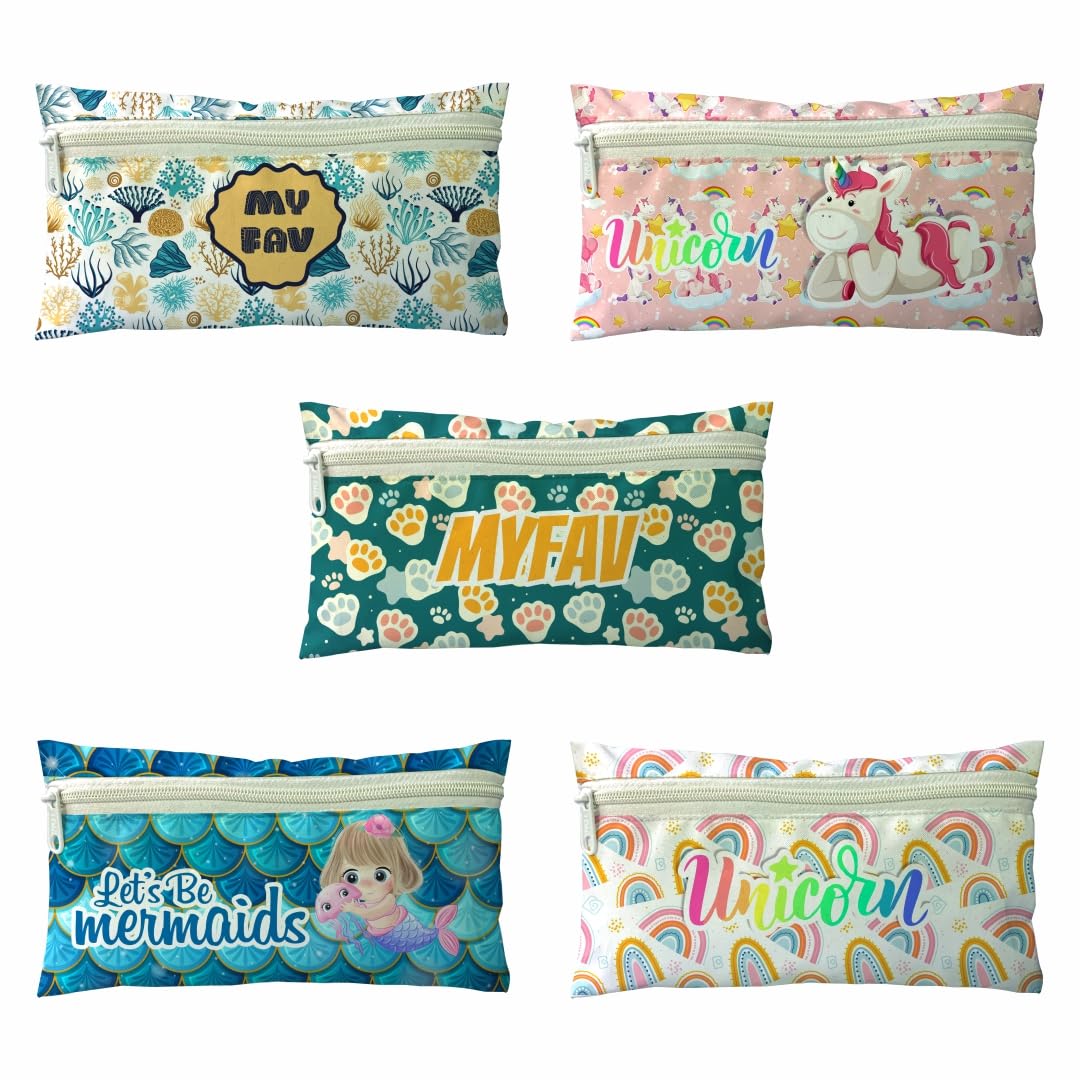 MY FAV Unicorn Print Pencil Pouch Bag Case with Zip for Students, School Supply Organizer Stationery Zip Pouch Bag for Return Gifts Kids (Pack of 5) (B0D98BSVLZ) Amazon Price History, Amazon Price Tracker