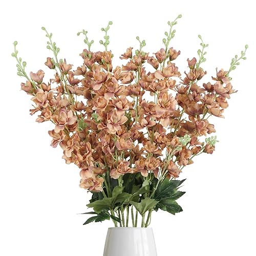 8PCS Delphinium Artificial Flowers 33.5'' Larkspur Silk Flowers Faux Long