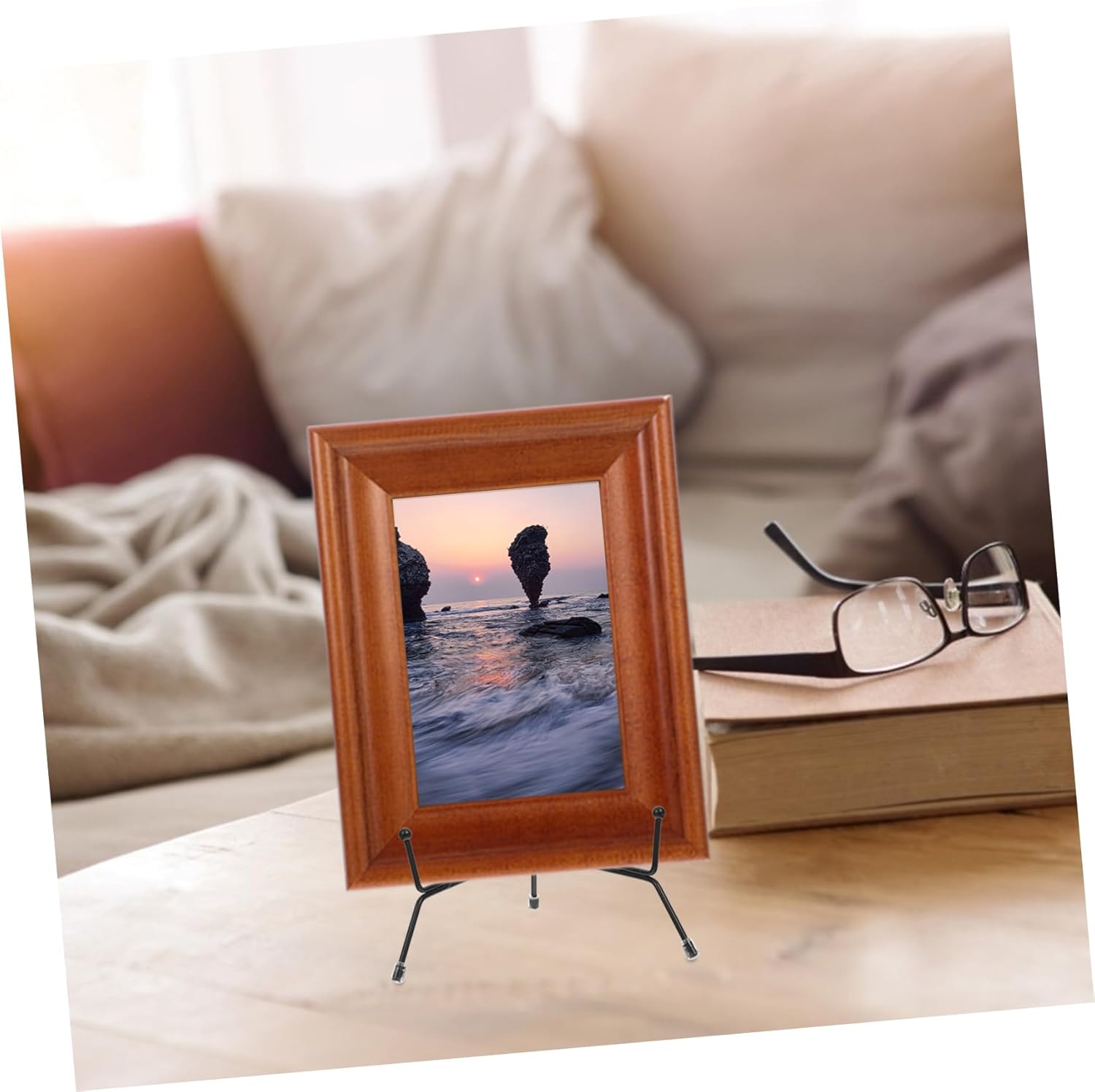 Zerodeko 9Pcs Display Stand for Plates Picture Frames Artwork Iron Frame with Non Slip Design Elegant Decorative Plate Holder for Home Office