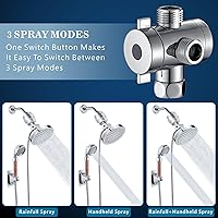 Vista 2 de Voolan Juego de cabezal de ducha filtrado, ducha de lluvia de alta presión con cabezal de ducha de mano, soporte autoadhesivo/manguera de 59