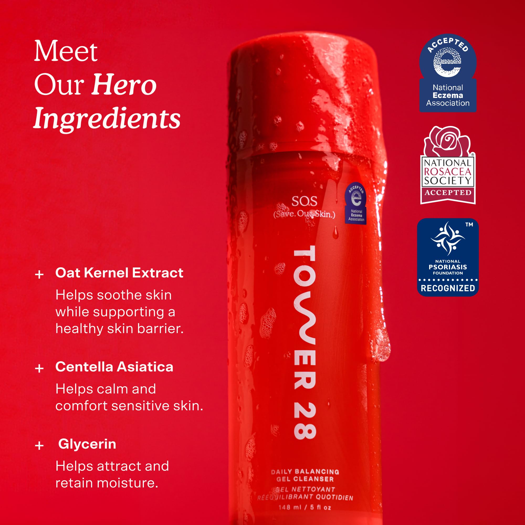 Tower 28 SOS Gel Facial Cleanser - Hydrating Face Wash & Makeup Remover