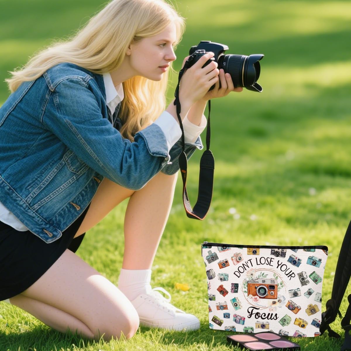 Photographer Gifts Makeup Bag - Photography Gifts Cosmetic Bag for Photographers Women Teacher Friends Photo Lovers, Waterproof Travel Toiletry Organizer Foldable Zipper Pouches - Image 4