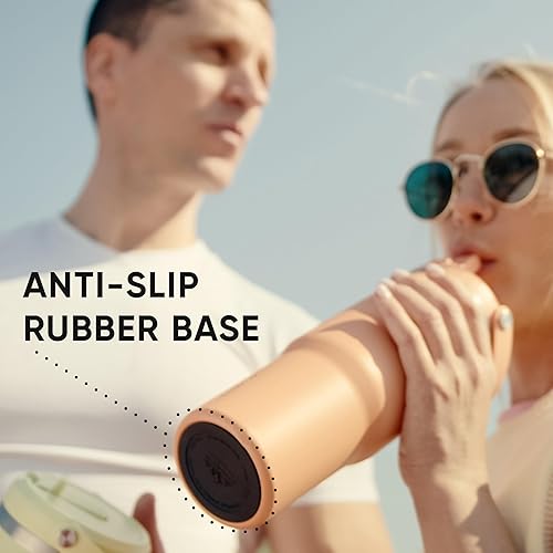 Miniatura 8 de Hydrapeak Nomad - Vaso de 32 onzas con asa y tapa con popote, a prueba de fugas, doble aislamiento, taza de 32 onzas de acero inoxidable (Peony)