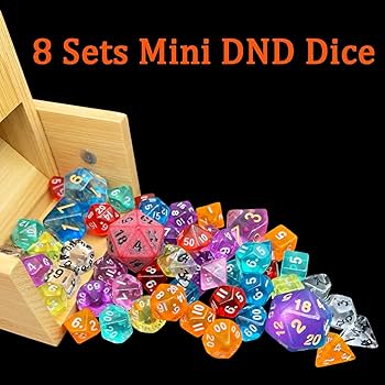 Amazon | 多面体RPGミニダイス8セット(56個)、10mmミニダイスセット