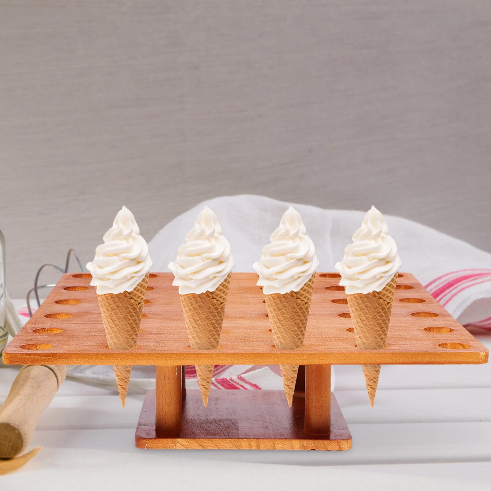 Alipis Espositore Porta Cono Gelato In Legno Espositore Porta Cono Alimentare Per Eventi Catering Ristorante Buffet Di