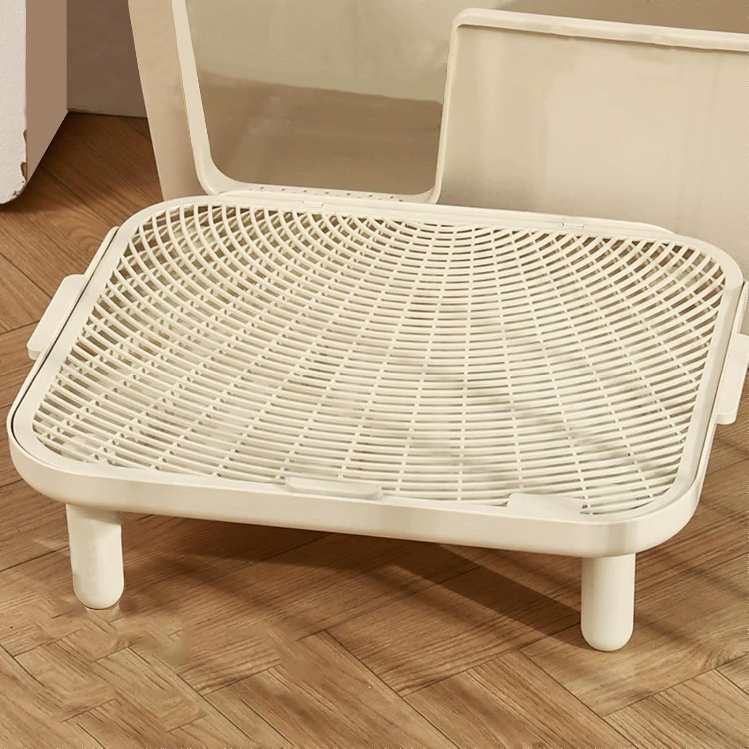 Cat Litter Mat Litter Trapping Mat,22.05"x17.72"Large Litter Box Mat for Cat,Double Layer Washable Plastic Litter Catcher Mat,Easy to Clean,No Slip,Urine-Proof XL Kitty Litter Mats (3.54" High) 3.54"High