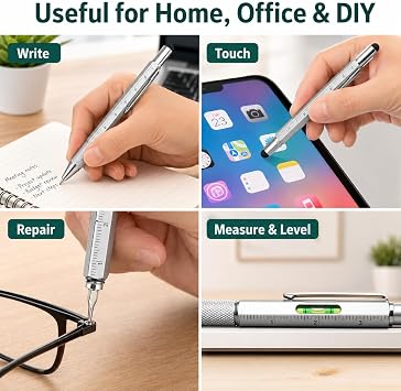 5-in-1 Multitool Pen, Stylus, Ruler, Level and Screwdriver