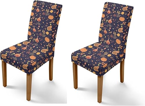Miniatura 71 de Rnyleeg Fall Autumn Seat Covers for Dining Chairs Set of 4 Sunflower Themed Stretch Dining Chair Covers Soft Comfy Chair Slipcovers for Cocktail