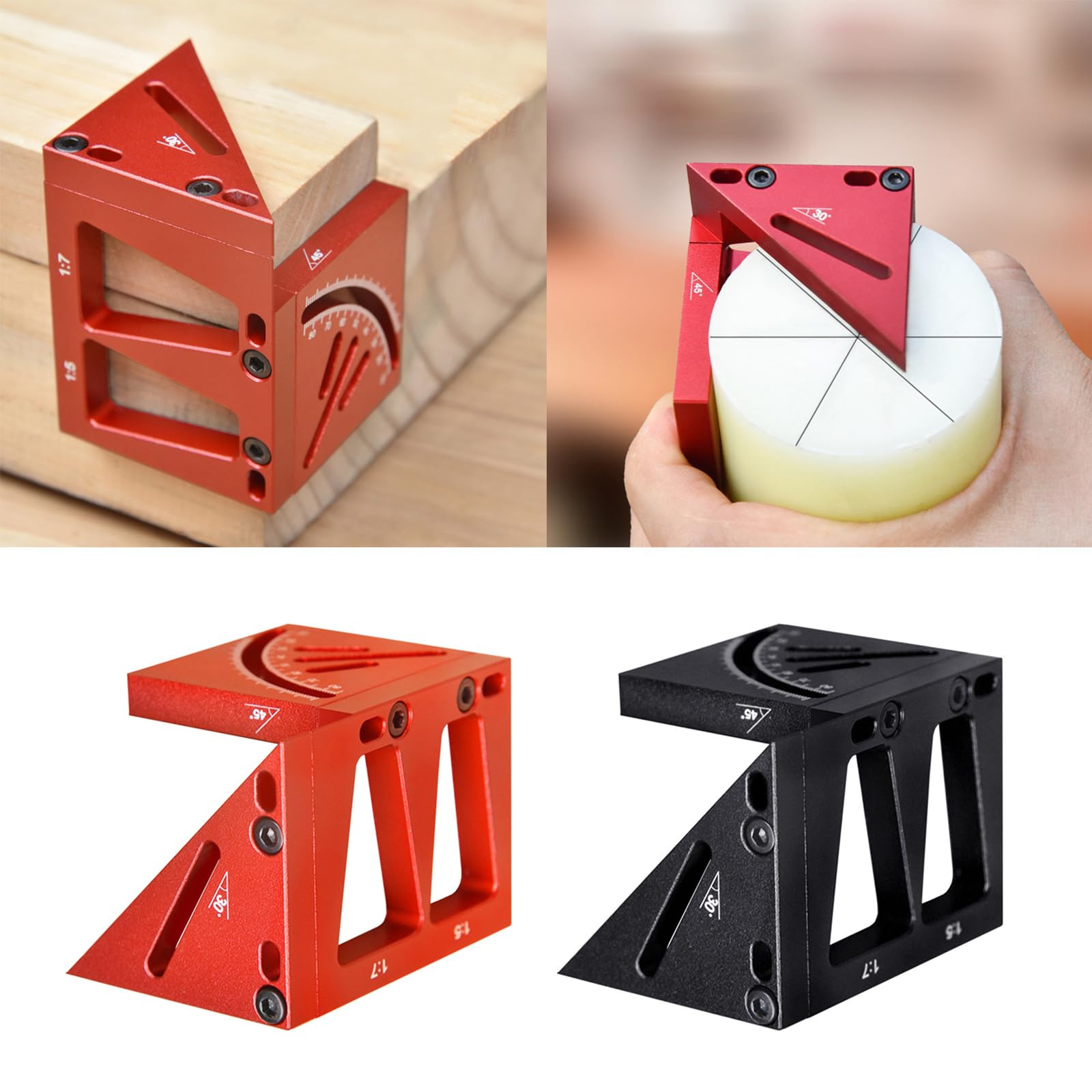 Strumento di misura per la lavorazione del legno Scriber Architetto Circolare Centerline Drafting Lega di Alluminio Strumento di Misura Compatibile Per Falegname Circolare Centerline Disegno Strumento