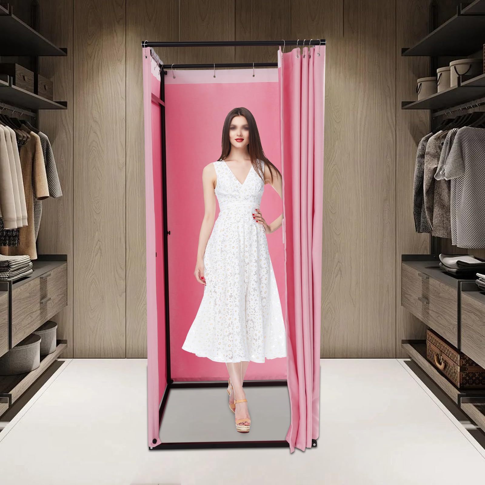 Freistehend & schnell aufgebaut Stoffschrank Offene Oberseite Kleiderschrank Stoff Stoffkleiderschrank Faltbarer Praktischer Haken – für Taschen, Kleidung & Accessoires 85×85×200 cm