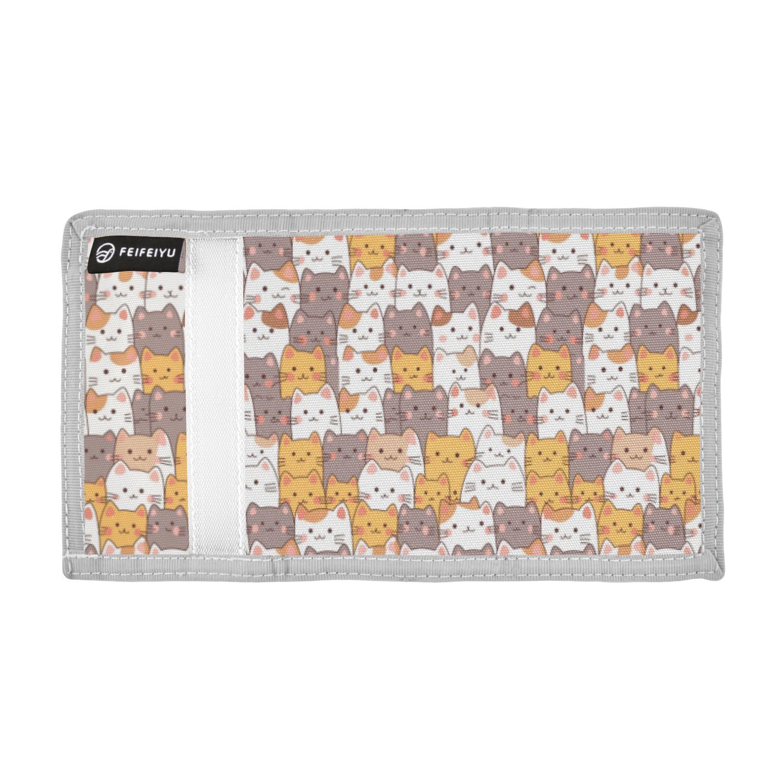 Wusikd Cartoon Cats Kids Wallet for Boys Girls Cute Toddler Trifold Wallet Novelty Wallet for Teens Women Men