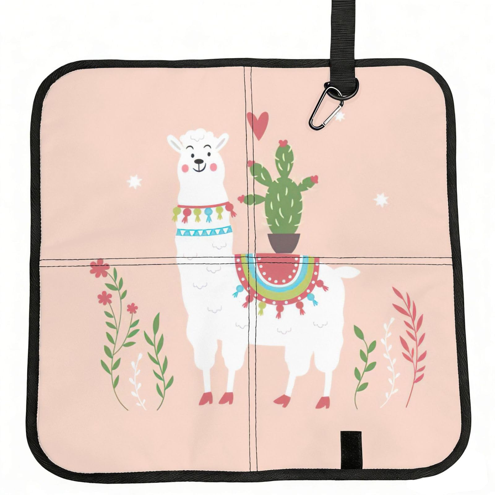 bghdfa Cute Hand Drawn Llama Print Outdoor Sitting Mat Waterproof Oxford Cloth Seat Cushion Folding Foam Camping Seat For Picnic