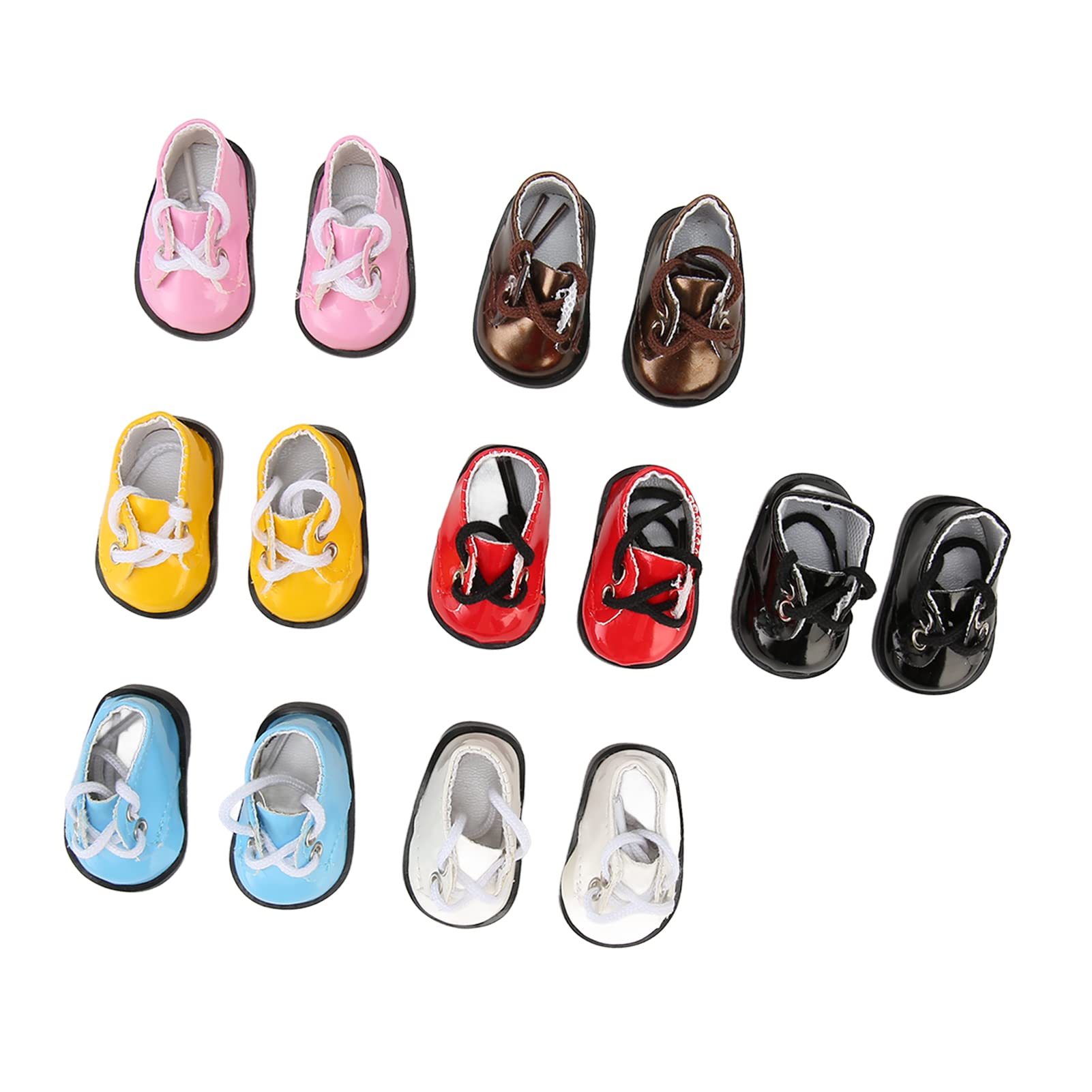 SIXRUN Plüschpuppen-Kleiderschuhe mit Kugelgelenk, Exquisite Leuchtende Farbige Schuhe für Puppen, 7 Paar