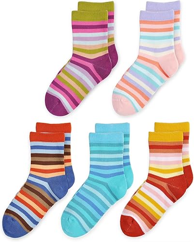 Miniatura 6 de EPEIUS Paquete de 5 calcetines sin costuras con rayas arcoíris para niñas Arco iris