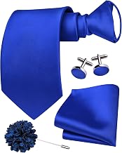 Hi-Tie Zipper Ties for Men Pre-Tied Tie Set Silk Paisley Adjustable Necktie and Pocket Square Set for Wedding
